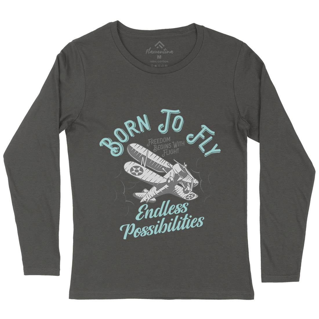 Born To Fly Womens Long Sleeve T-Shirt Vehicles D913
