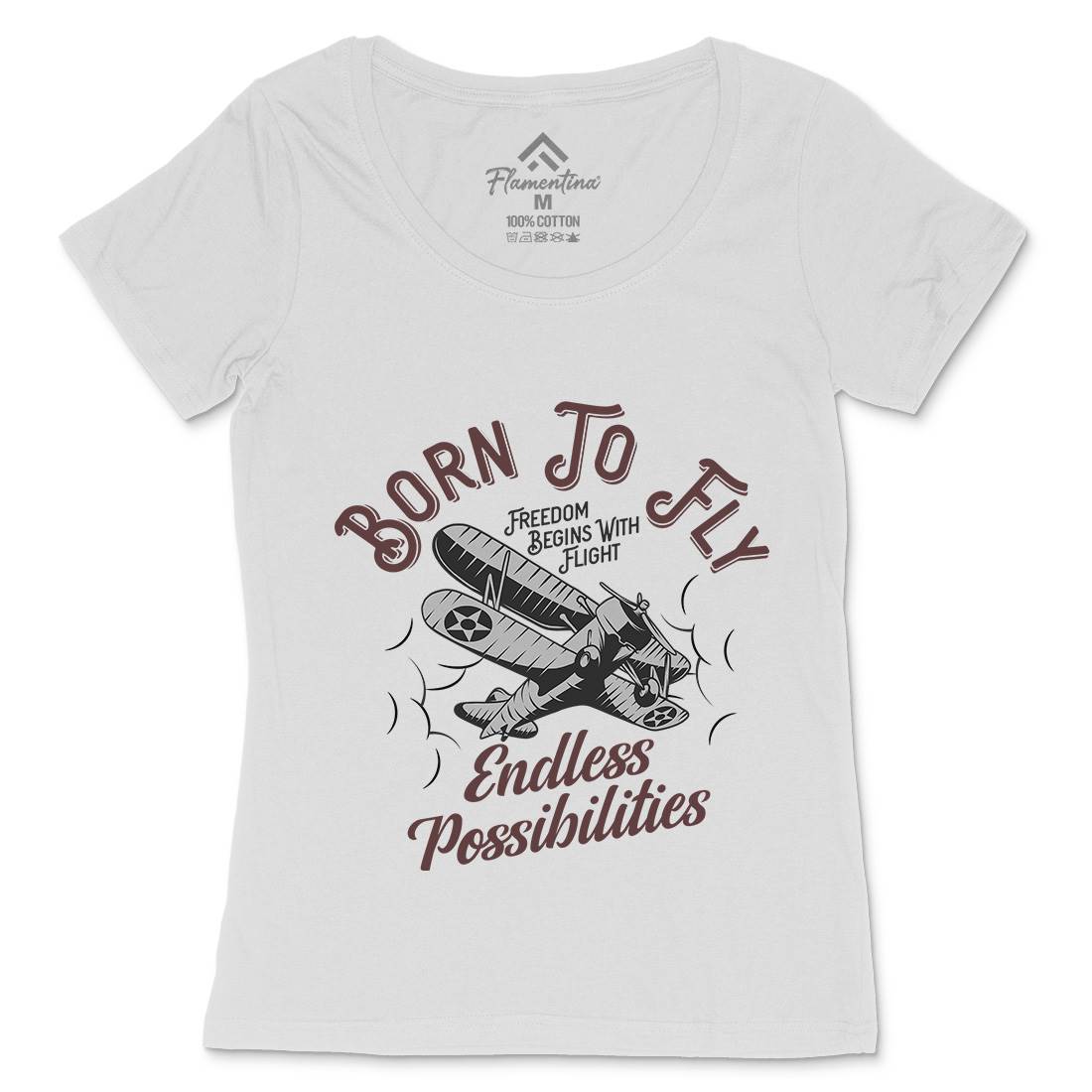 Born To Fly Womens Scoop Neck T-Shirt Vehicles D913