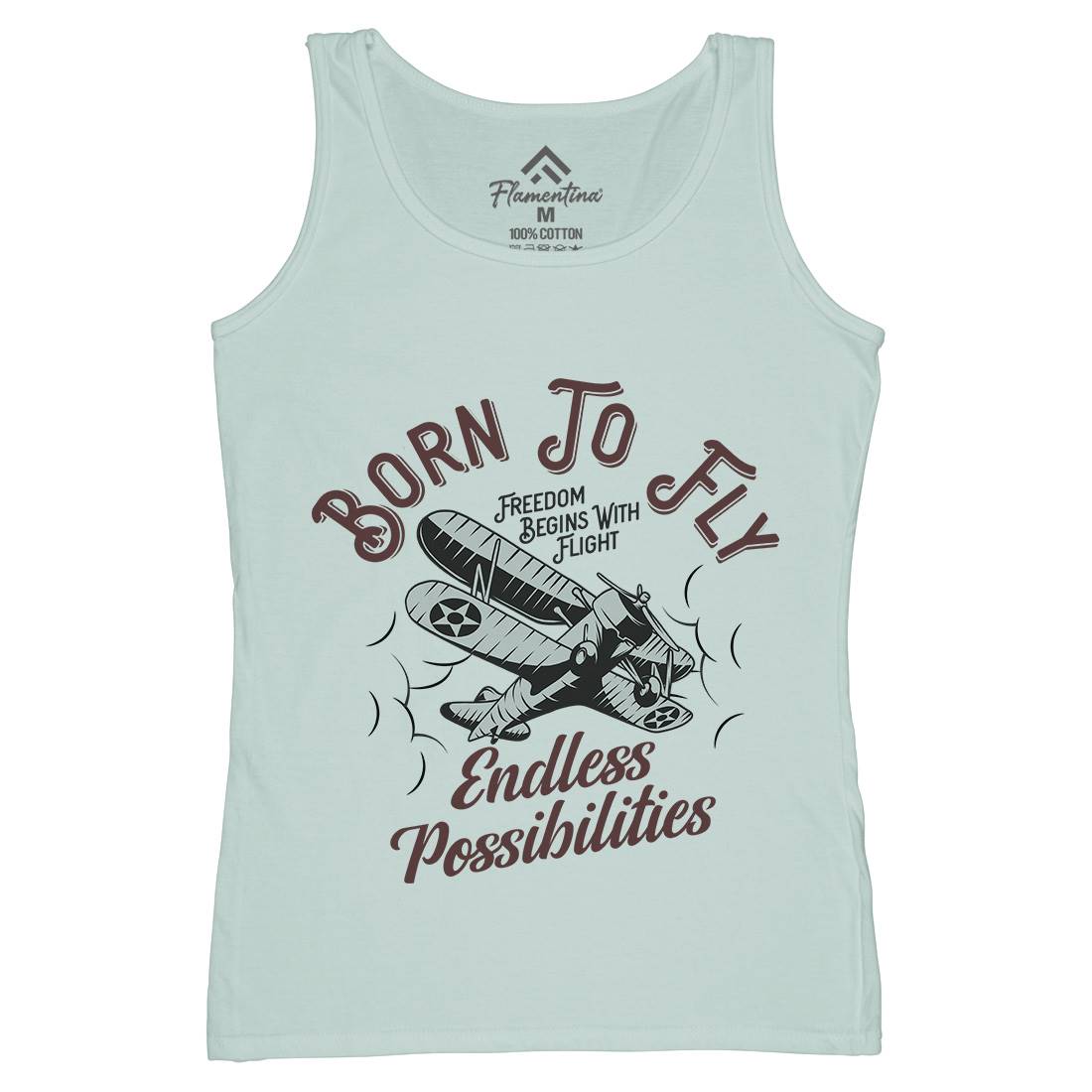 Born To Fly Womens Organic Tank Top Vest Vehicles D913
