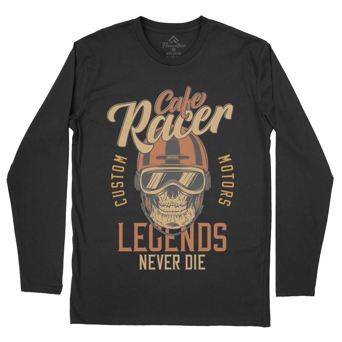 Cafe Racer Mens Long Sleeve T-Shirt Motorcycles D914