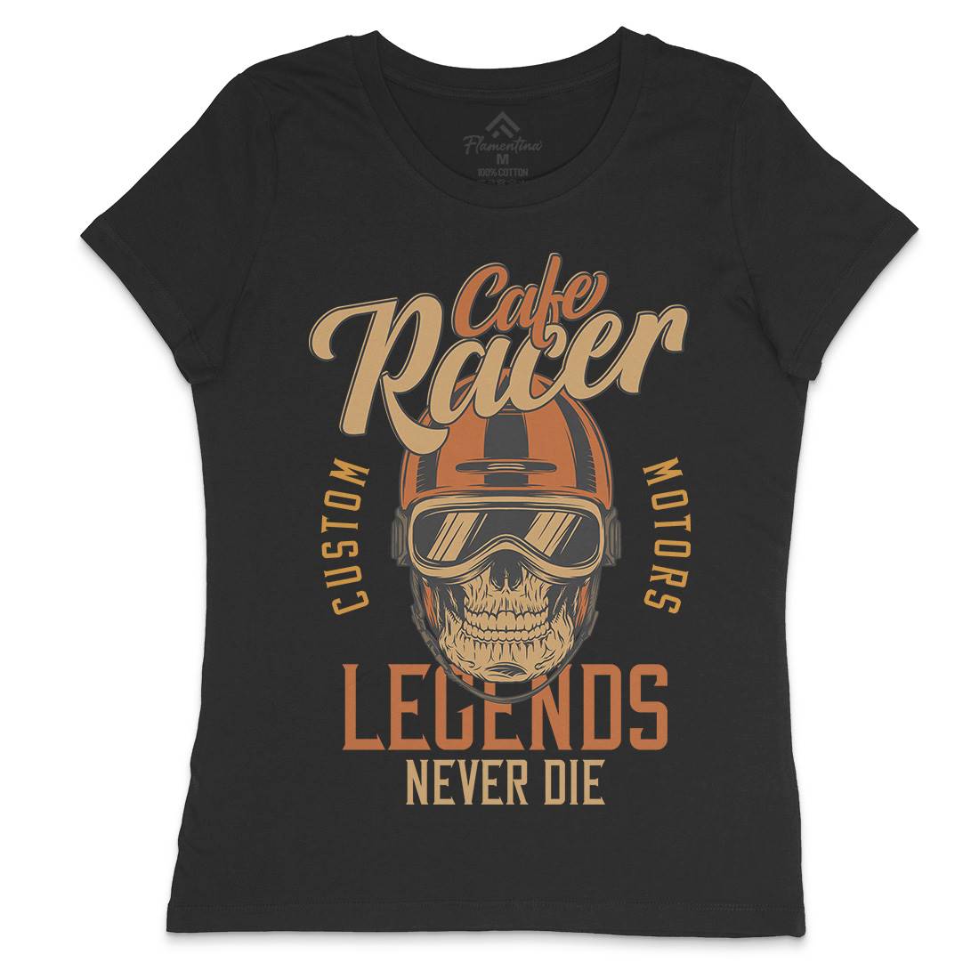 Cafe Racer Womens Crew Neck T-Shirt Motorcycles D914