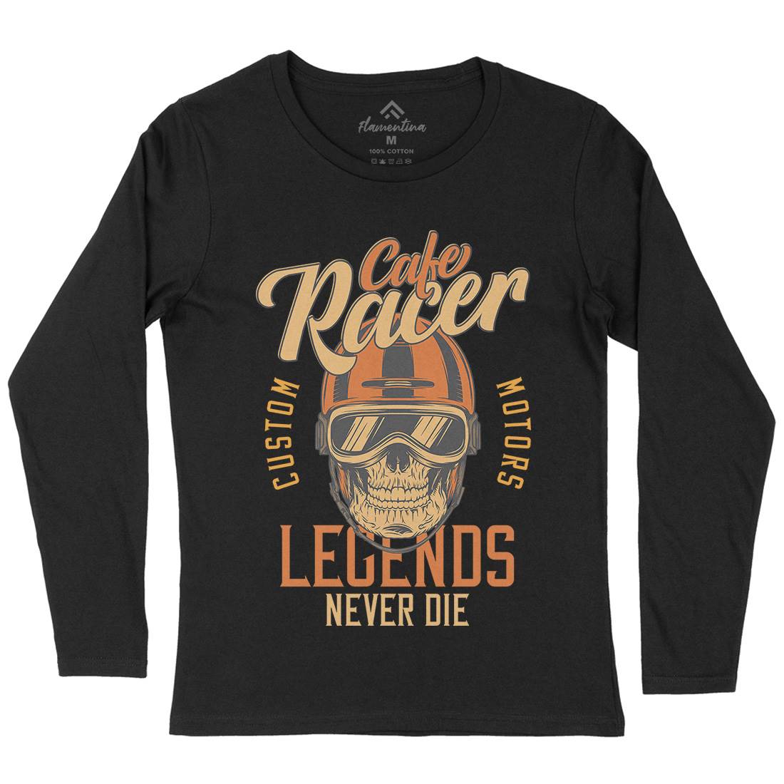 Cafe Racer Womens Long Sleeve T-Shirt Motorcycles D914