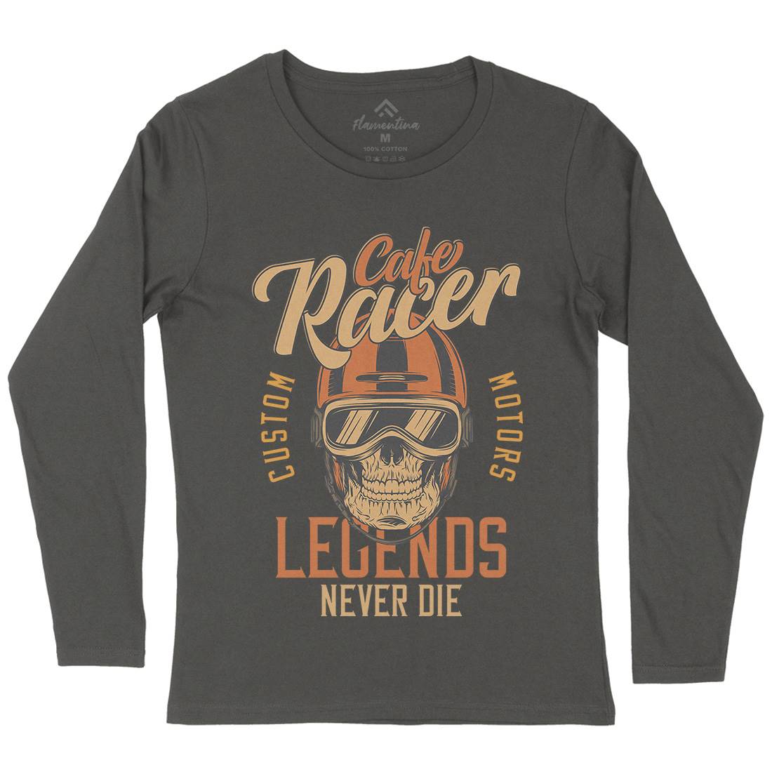 Cafe Racer Womens Long Sleeve T-Shirt Motorcycles D914