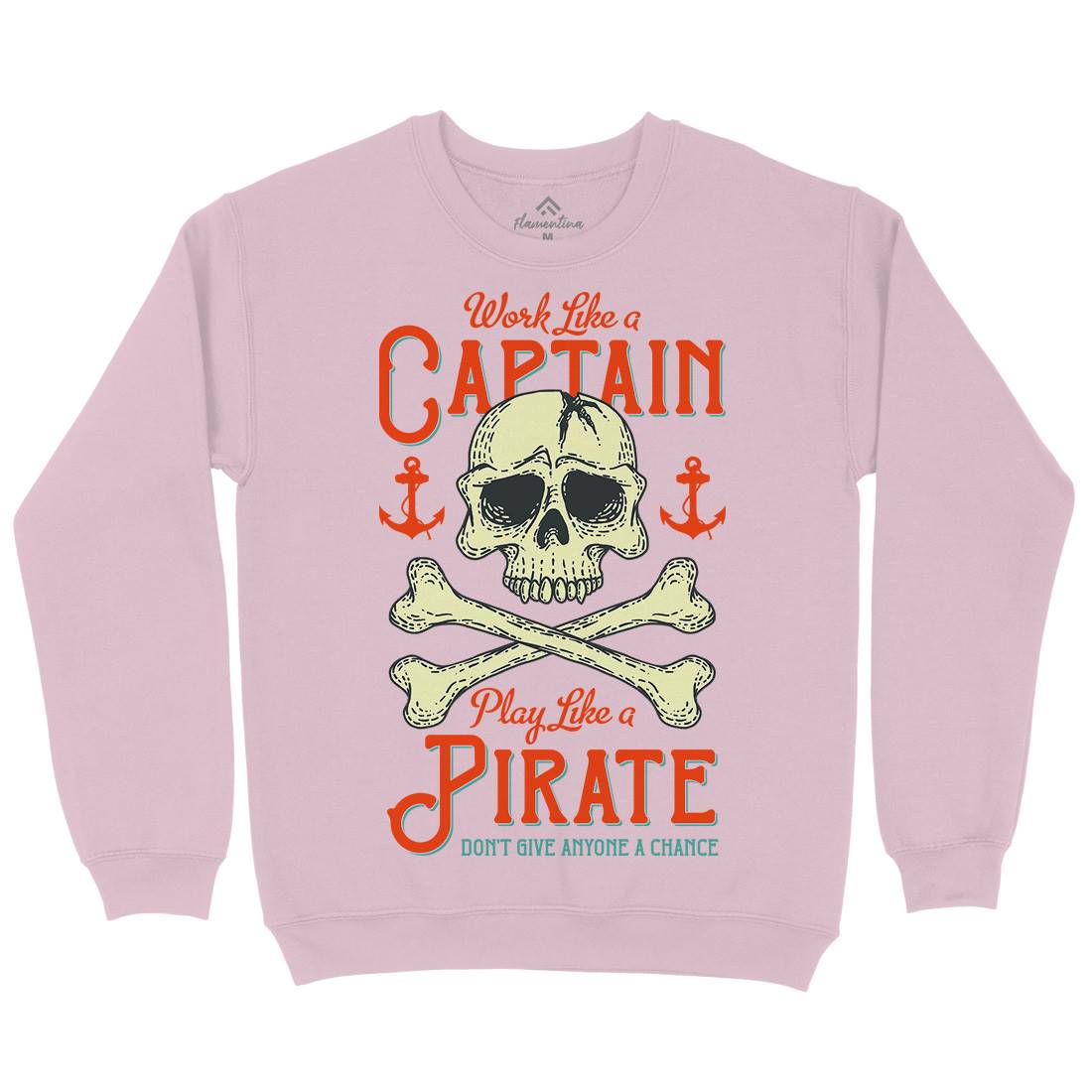 Captain Pirate Kids Crew Neck Sweatshirt Navy D915