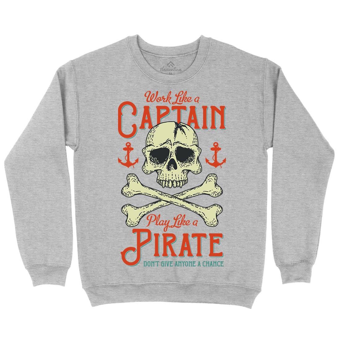 Captain Pirate Kids Crew Neck Sweatshirt Navy D915