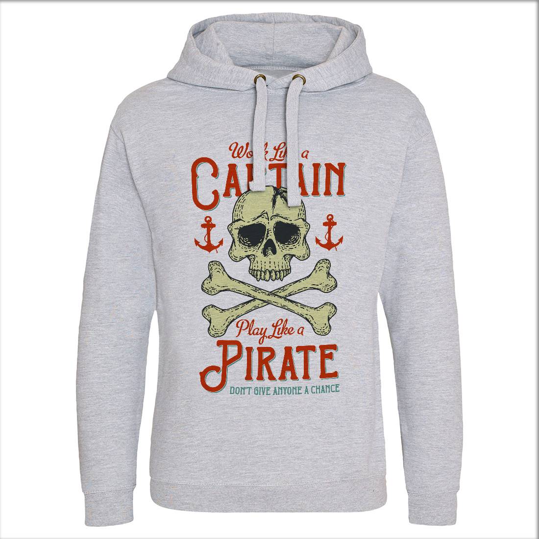 Captain Pirate Mens Hoodie Without Pocket Navy D915