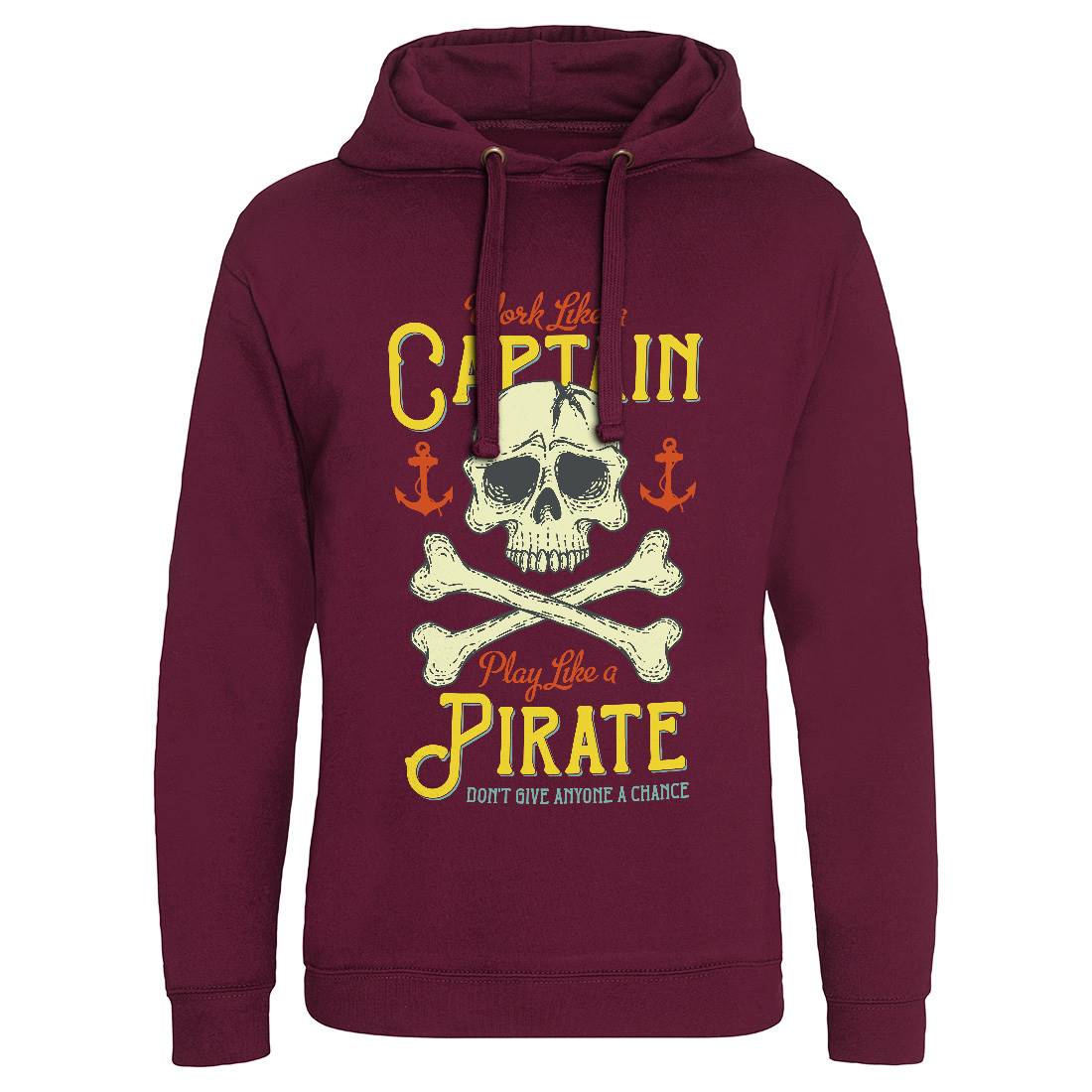 Captain Pirate Mens Hoodie Without Pocket Navy D915