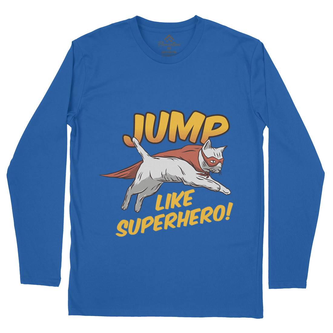 Cat Jump Superhero Mens Long Sleeve T-Shirt Animals D916