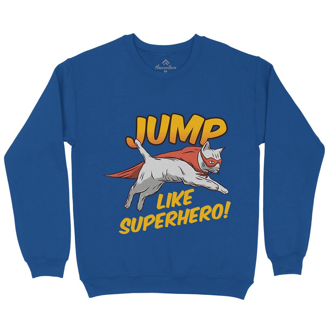 Cat Jump Superhero Mens Crew Neck Sweatshirt Animals D916