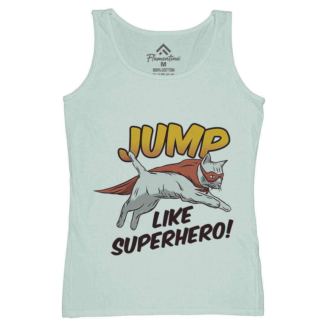 Cat Jump Superhero Womens Organic Tank Top Vest Animals D916