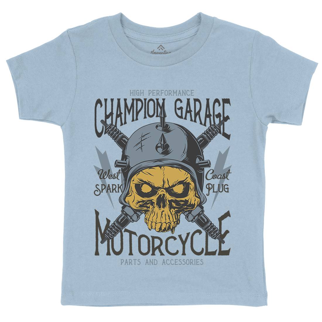 Champion Garage Kids Organic Crew Neck T-Shirt Motorcycles D917