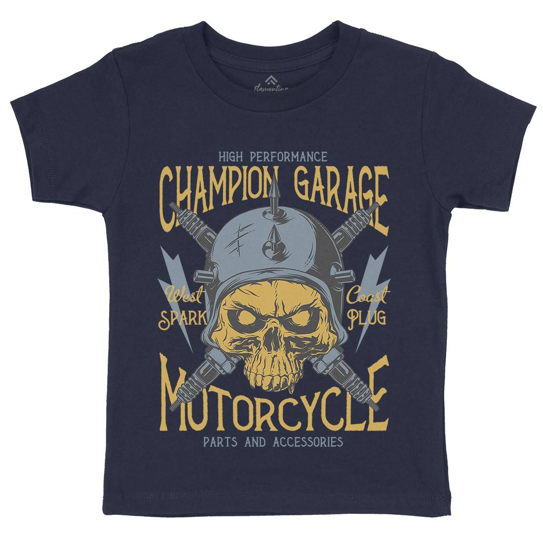 Champion Garage Kids Organic Crew Neck T-Shirt Motorcycles D917