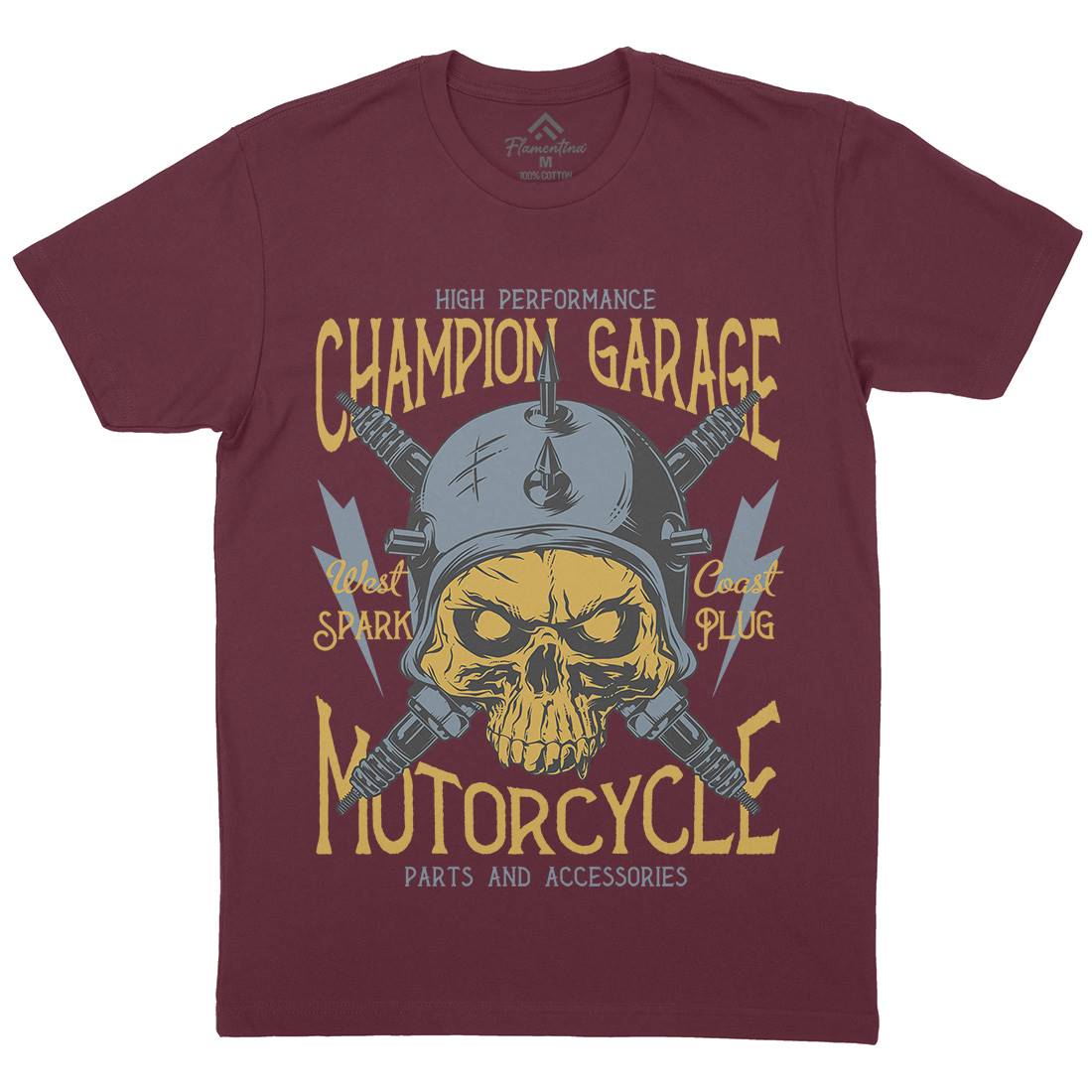Champion Garage Mens Organic Crew Neck T-Shirt Motorcycles D917