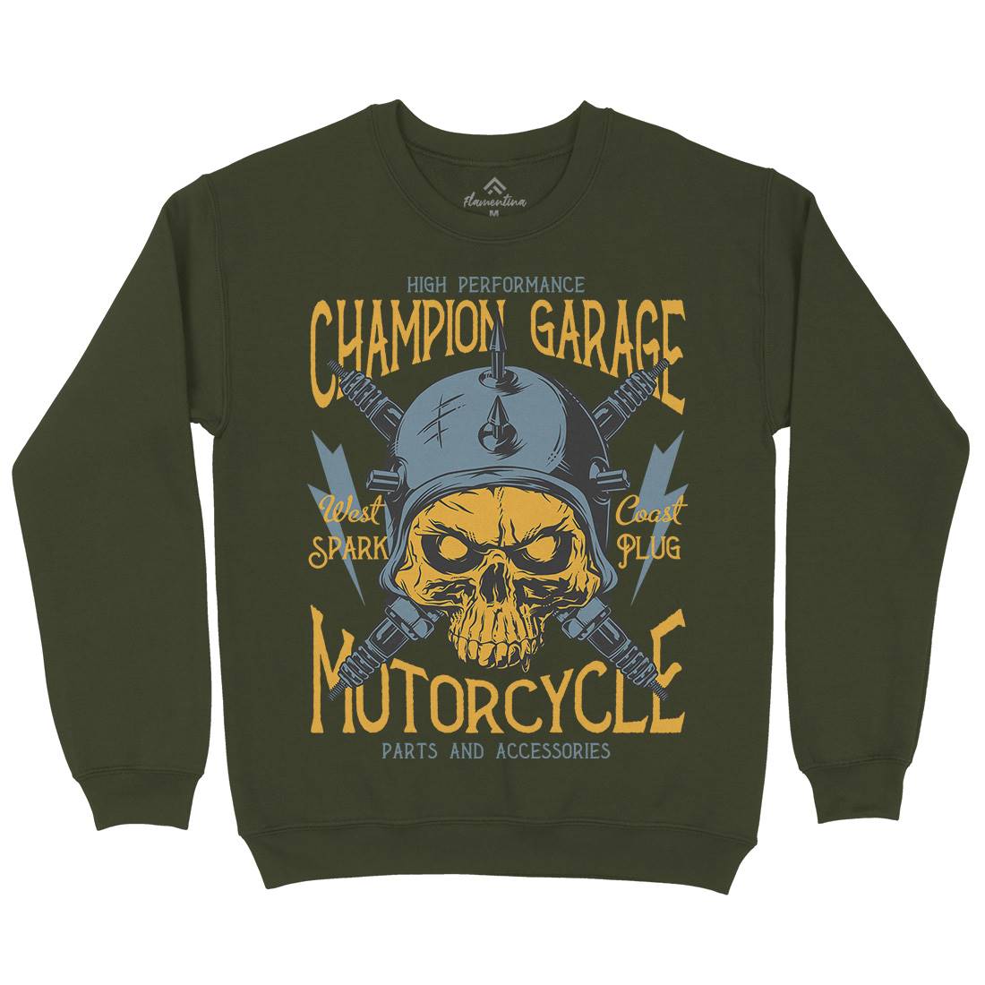 Champion Garage Mens Crew Neck Sweatshirt Motorcycles D917