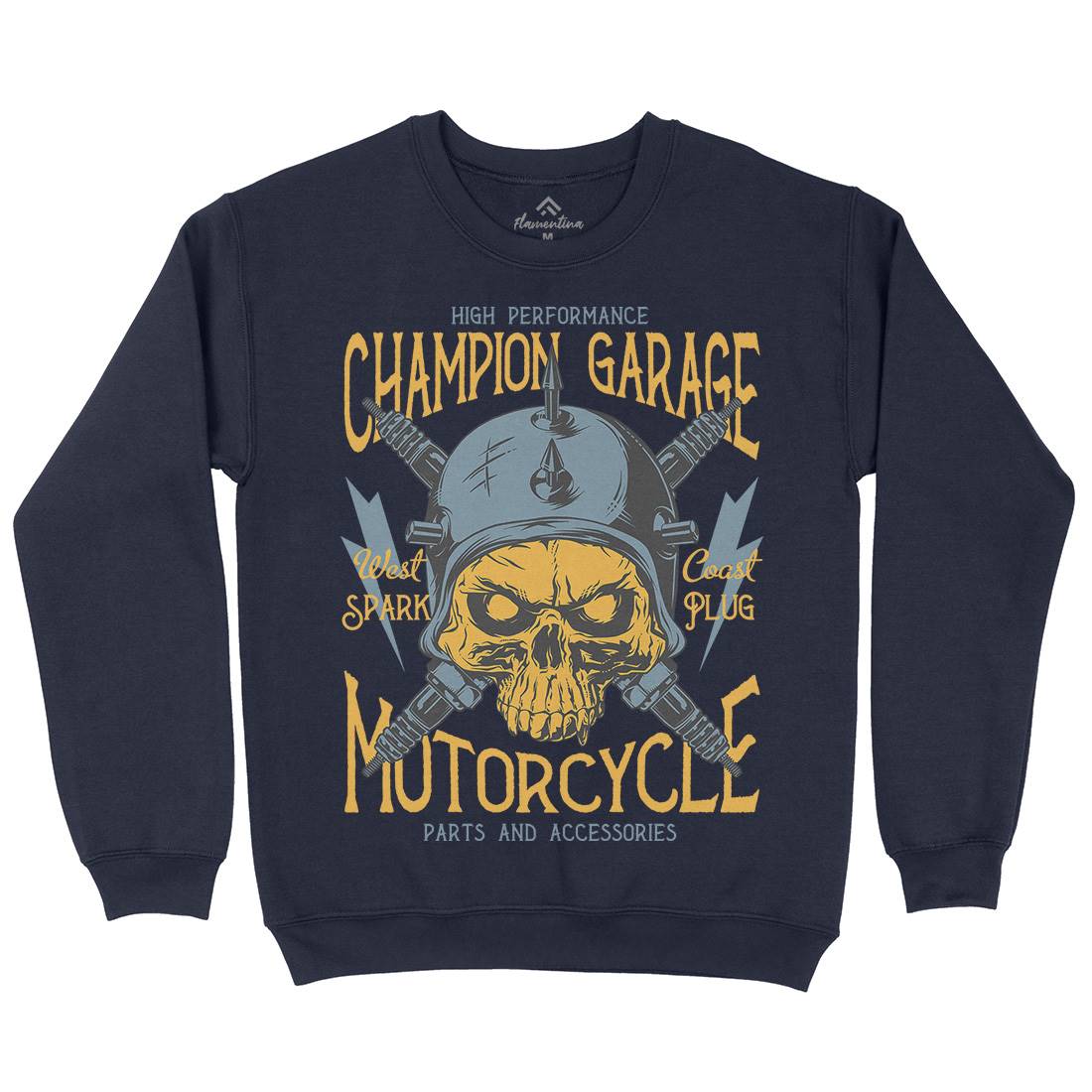 Champion Garage Mens Crew Neck Sweatshirt Motorcycles D917