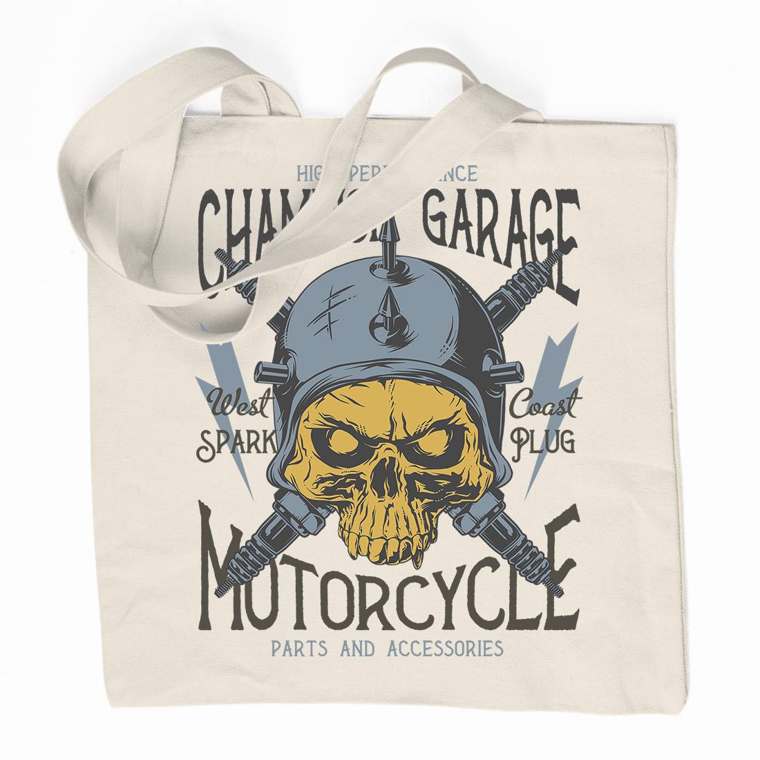 Champion Garage Organic Premium Cotton Tote Bag Motorcycles D917
