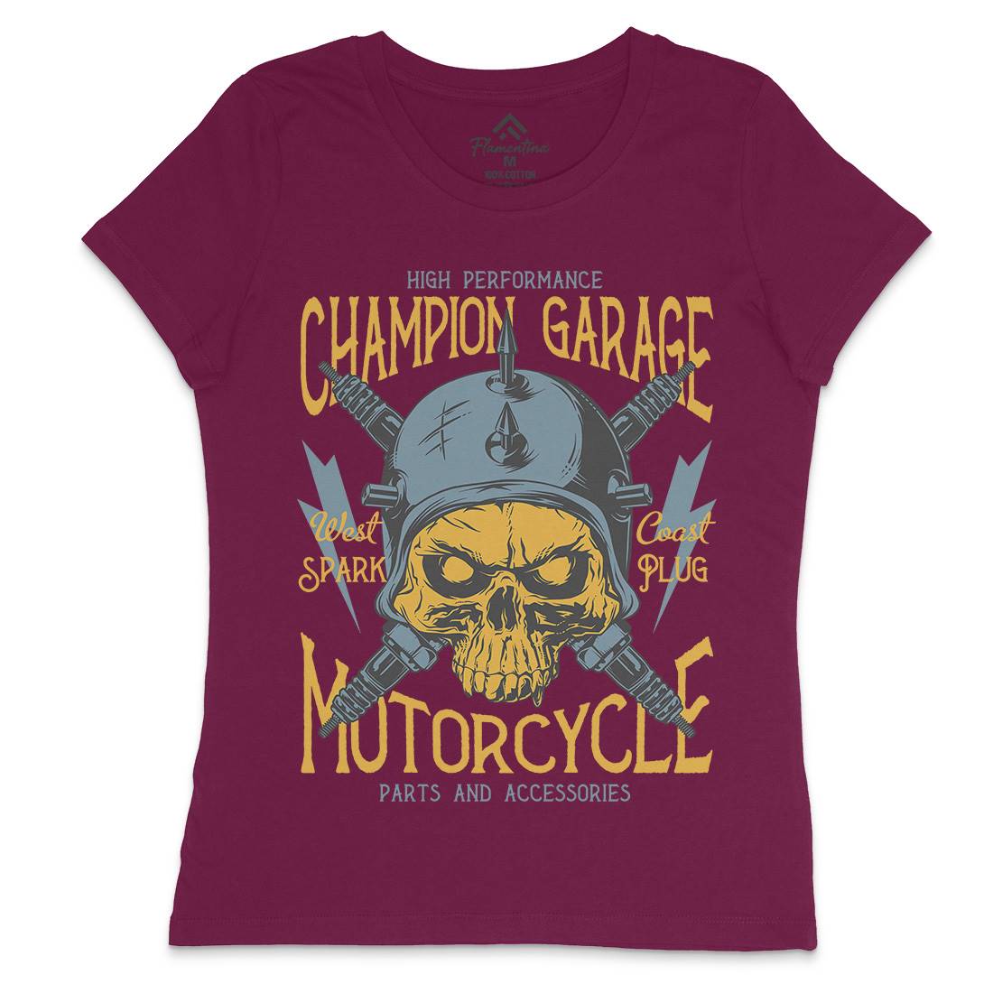 Champion Garage Womens Crew Neck T-Shirt Motorcycles D917