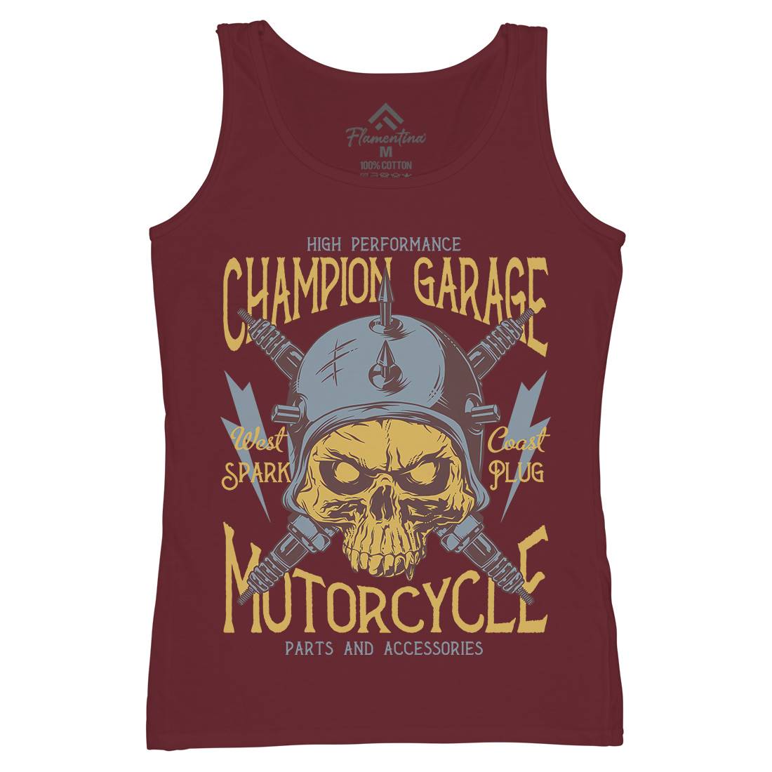 Champion Garage Womens Organic Tank Top Vest Motorcycles D917