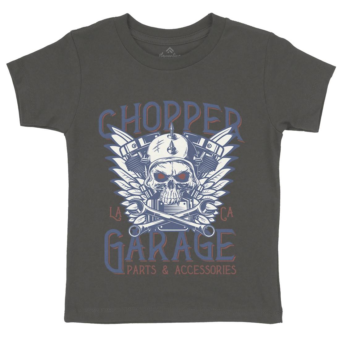 Chopper Garage Kids Organic Crew Neck T-Shirt Motorcycles D918