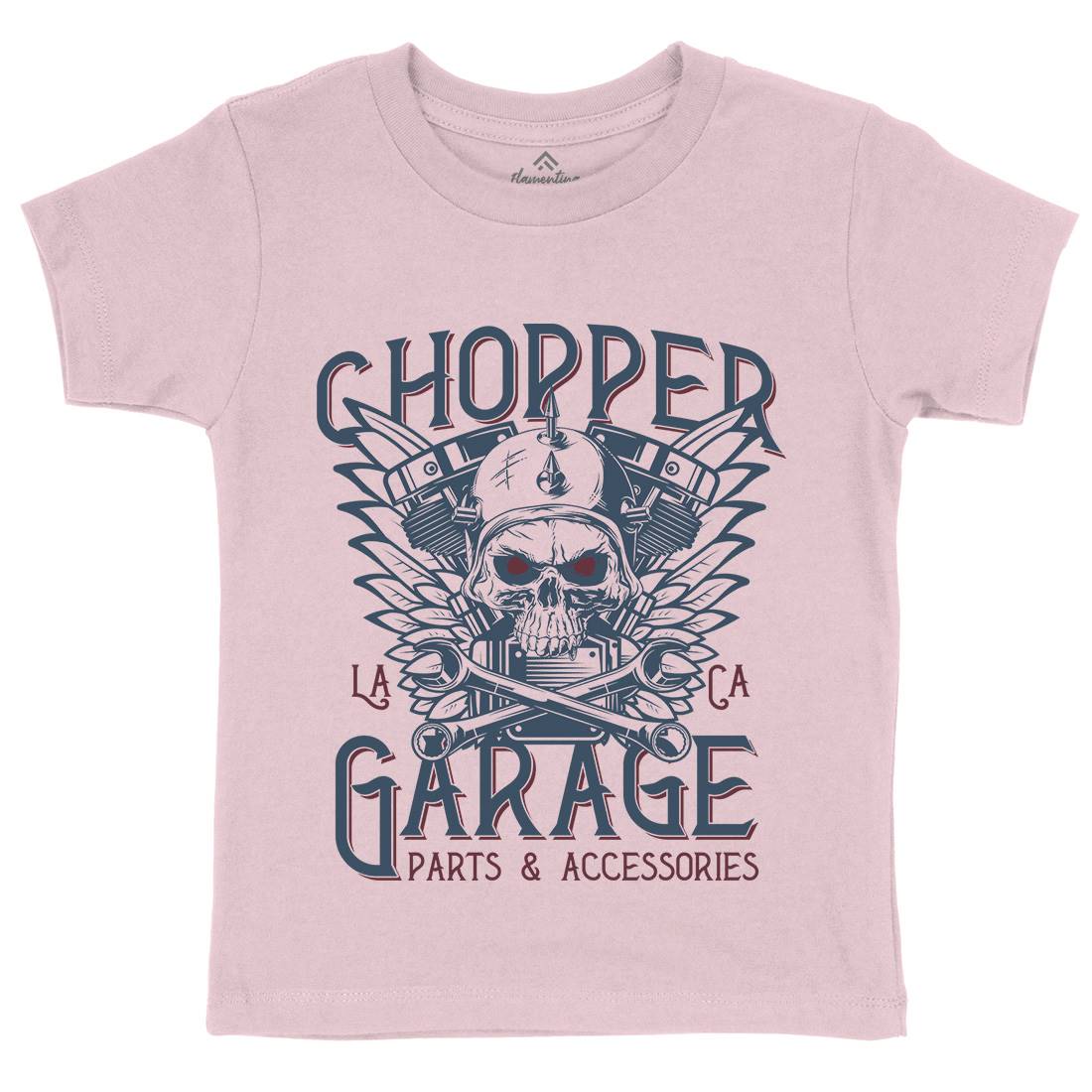 Chopper Garage Kids Crew Neck T-Shirt Motorcycles D918