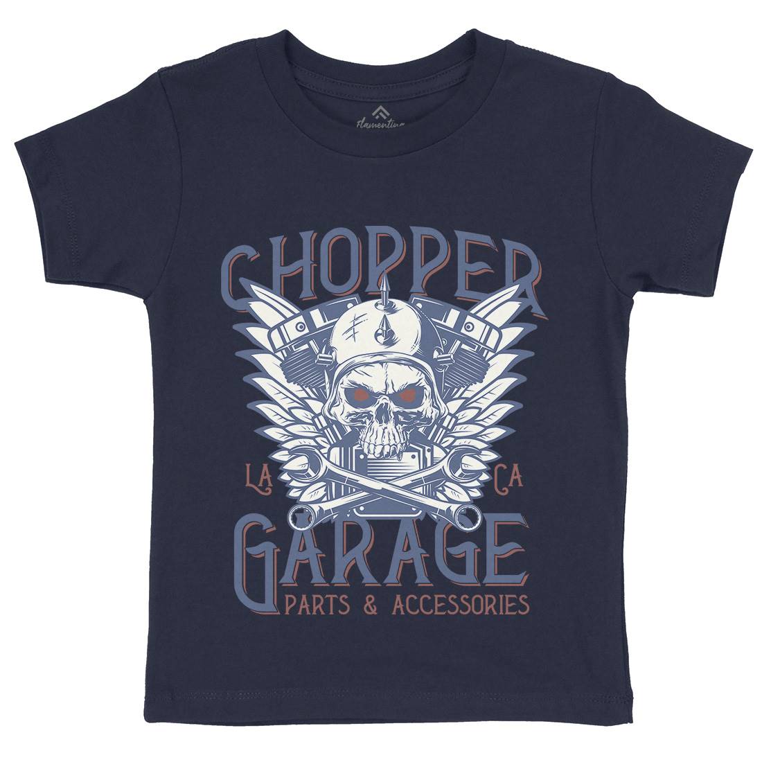 Chopper Garage Kids Crew Neck T-Shirt Motorcycles D918