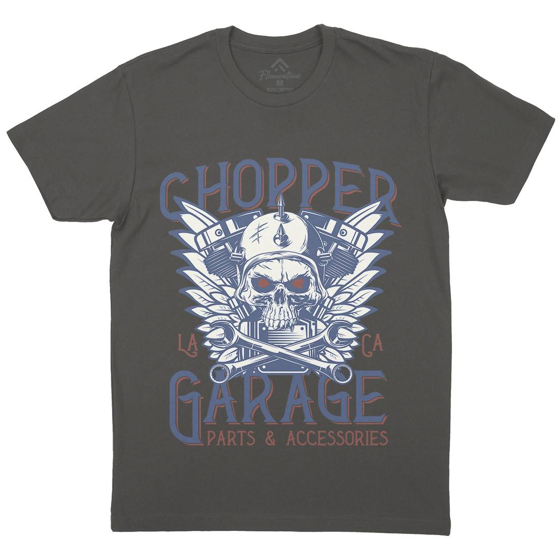 Chopper Garage Mens Crew Neck T-Shirt Motorcycles D918