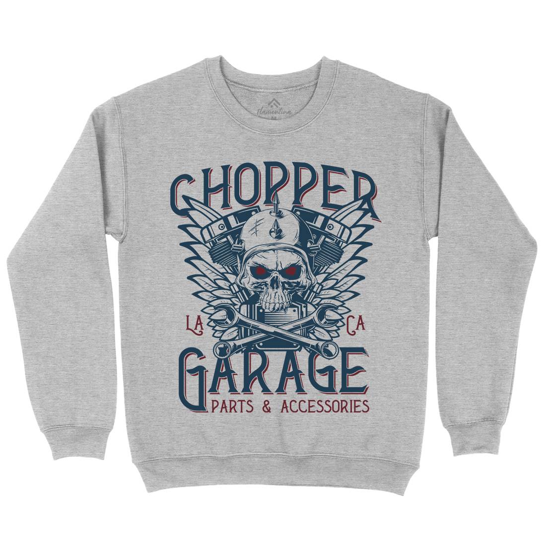 Chopper Garage Kids Crew Neck Sweatshirt Motorcycles D918