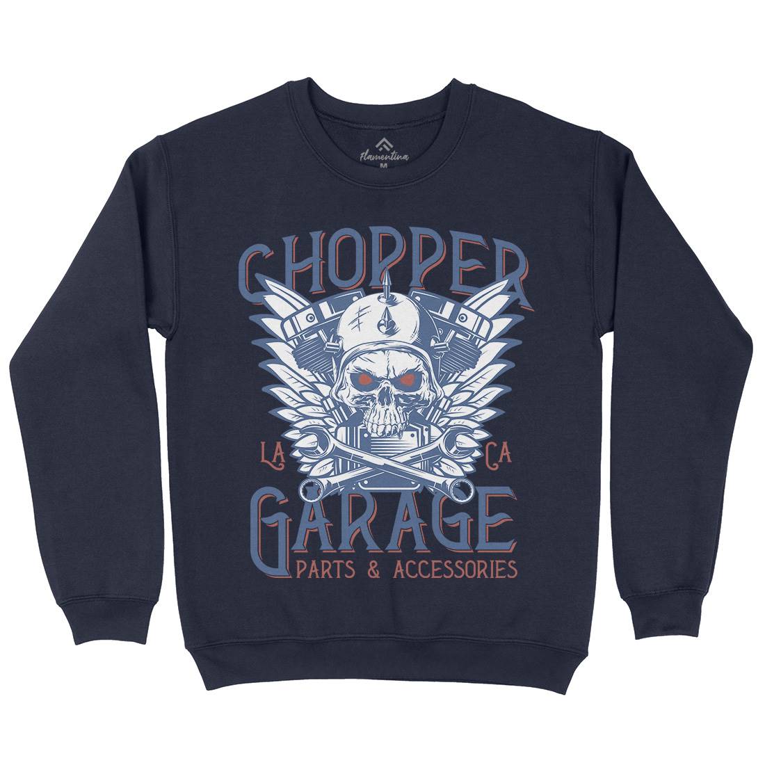 Chopper Garage Kids Crew Neck Sweatshirt Motorcycles D918
