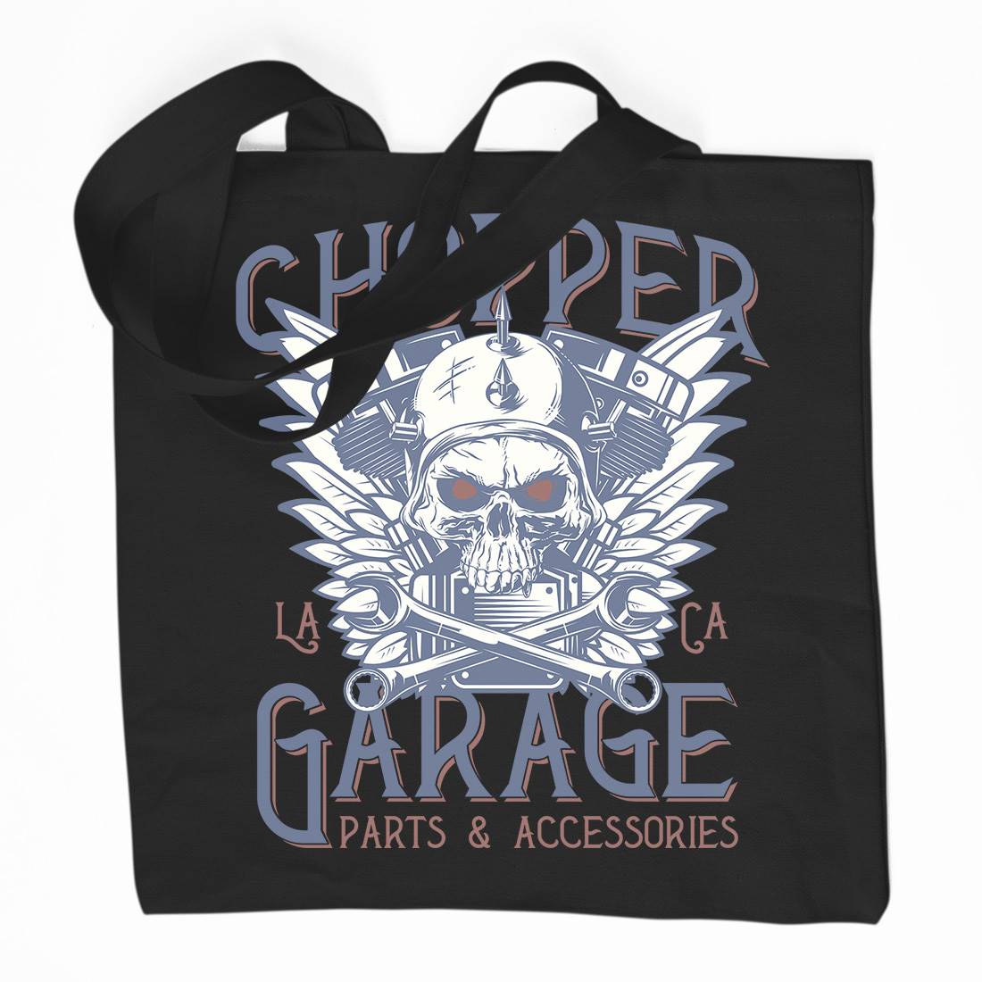 Chopper Garage Organic Premium Cotton Tote Bag Motorcycles D918