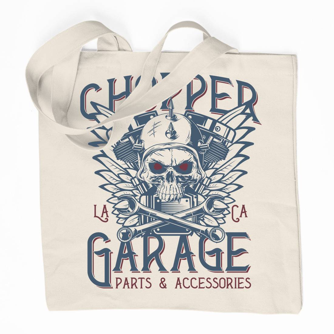 Chopper Garage Organic Premium Cotton Tote Bag Motorcycles D918