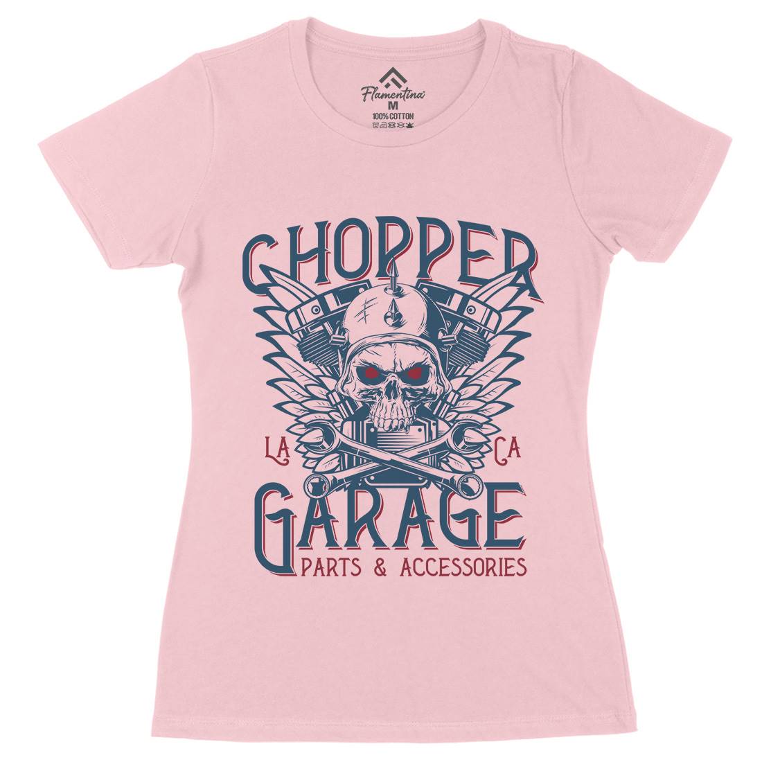 Chopper Garage Womens Organic Crew Neck T-Shirt Motorcycles D918