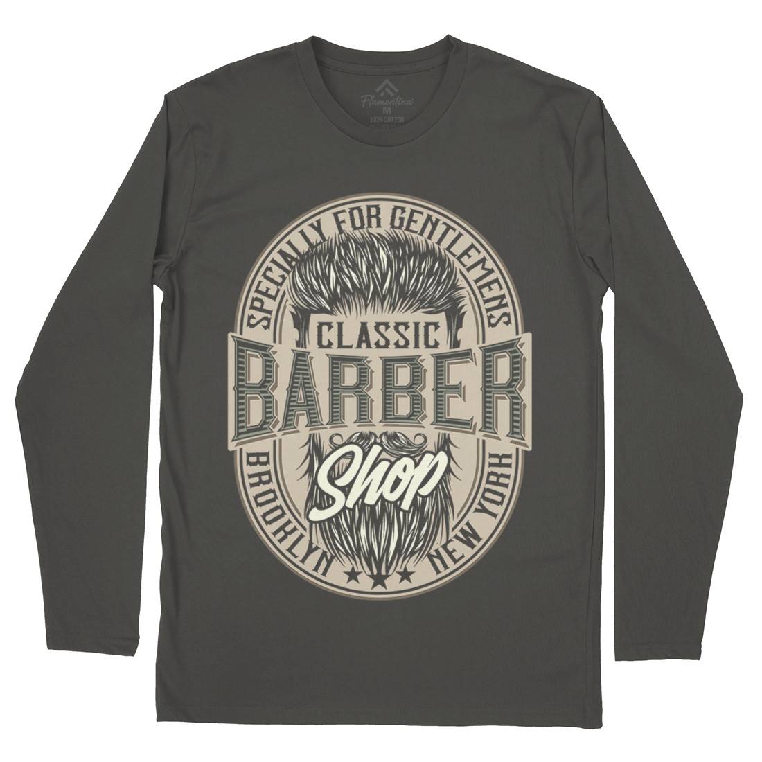 Classic Shop Mens Long Sleeve T-Shirt Barber D919