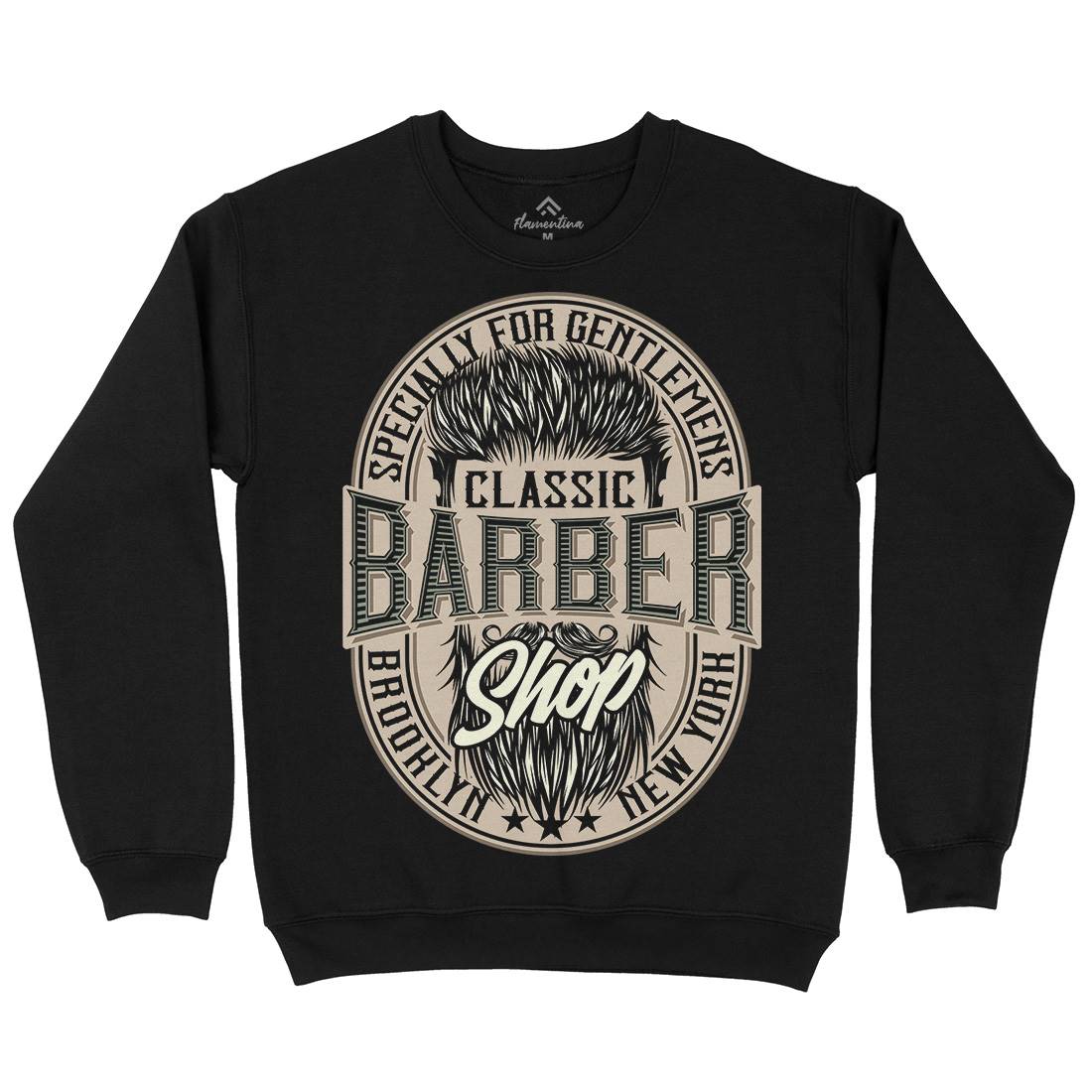Classic Shop Mens Crew Neck Sweatshirt Barber D919