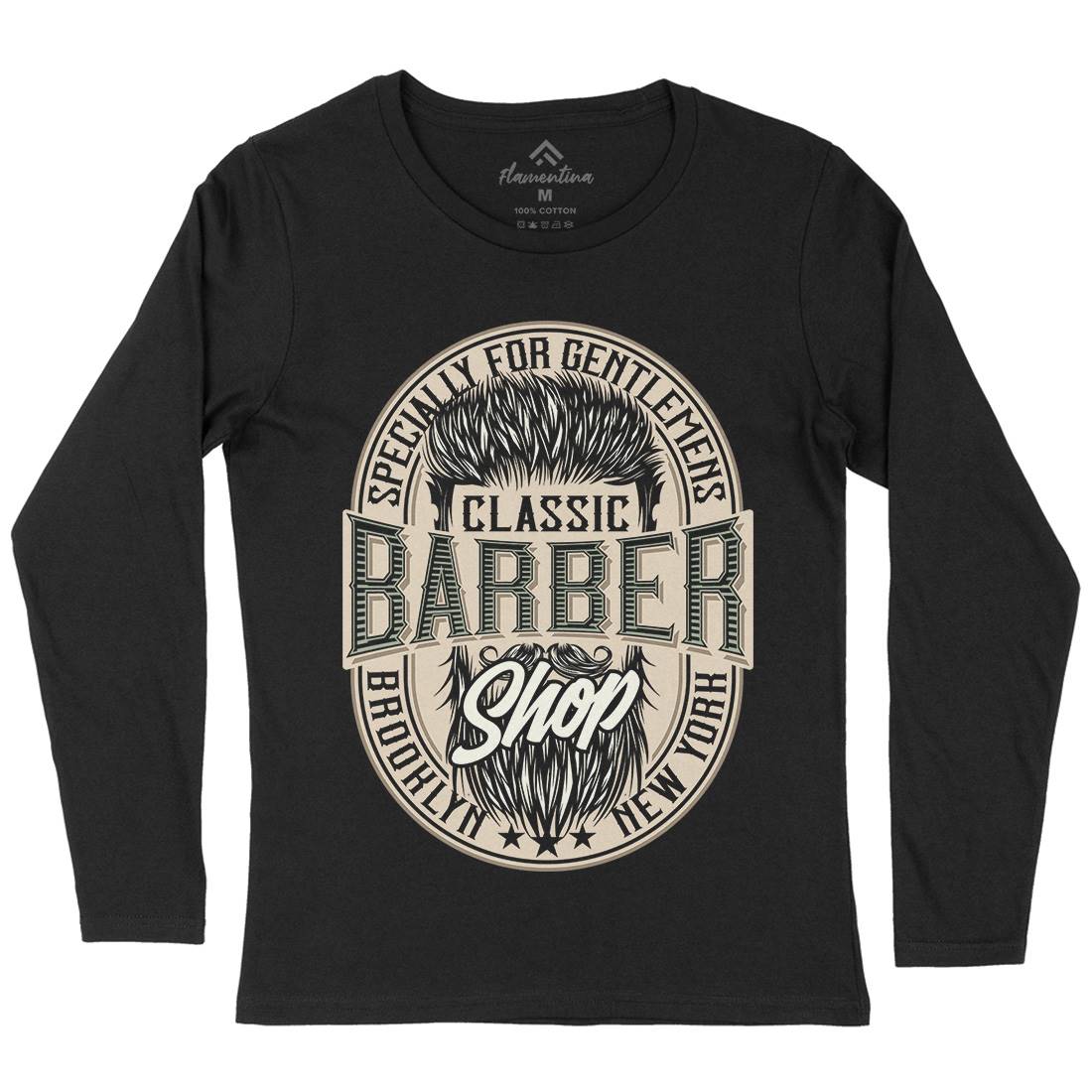 Classic Shop Womens Long Sleeve T-Shirt Barber D919