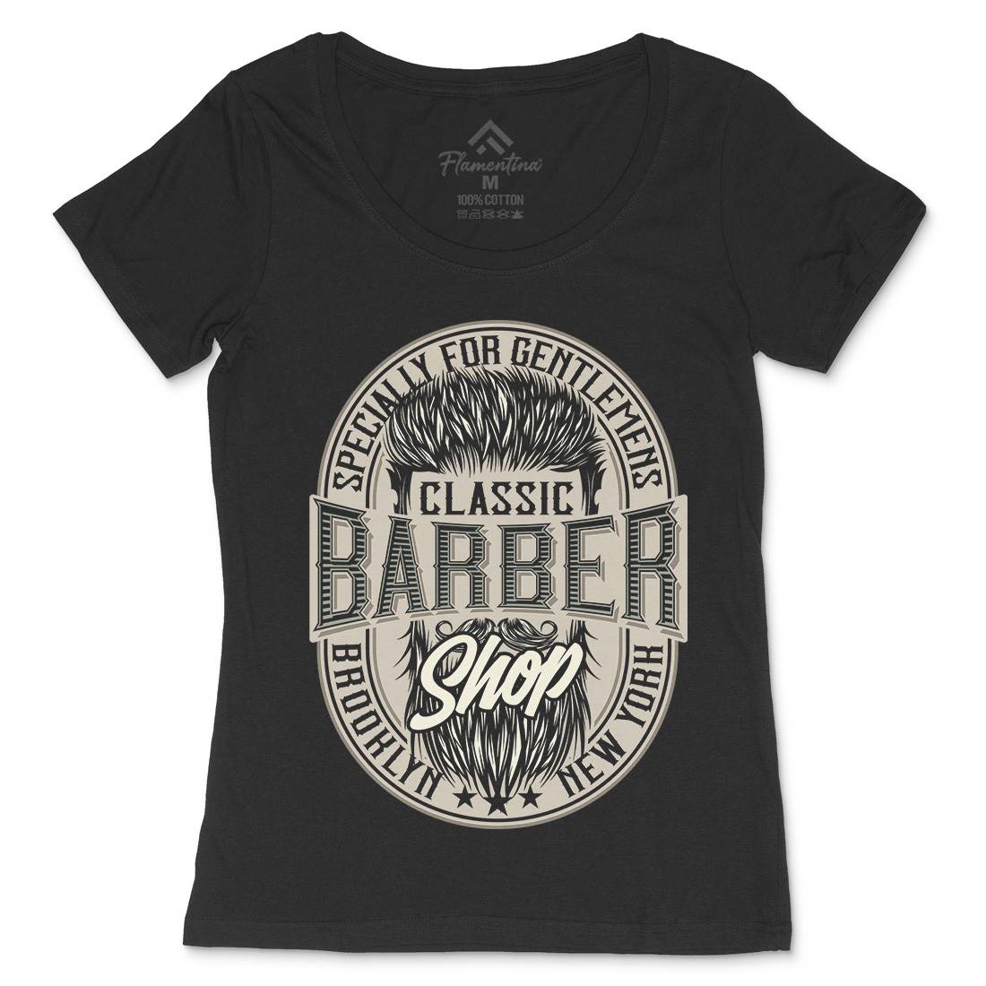 Classic Shop Womens Scoop Neck T-Shirt Barber D919