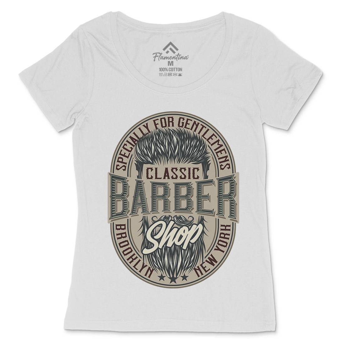 Classic Shop Womens Scoop Neck T-Shirt Barber D919