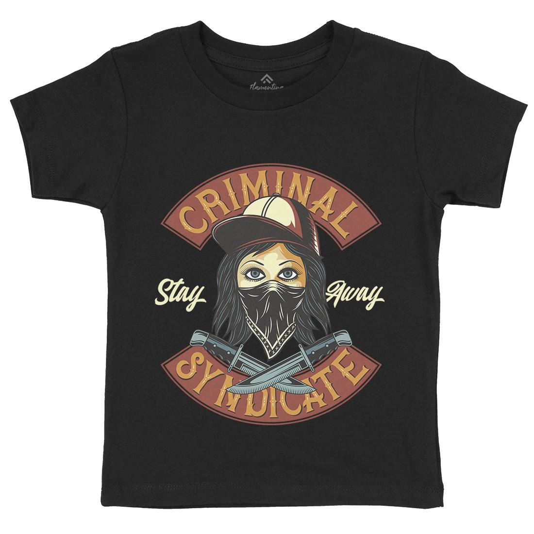 Criminal Syndicate Kids Organic Crew Neck T-Shirt Retro D921