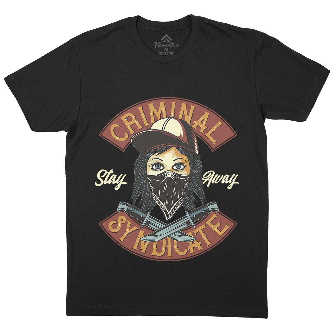 Criminal Syndicate Mens Crew Neck T-Shirt Retro D921