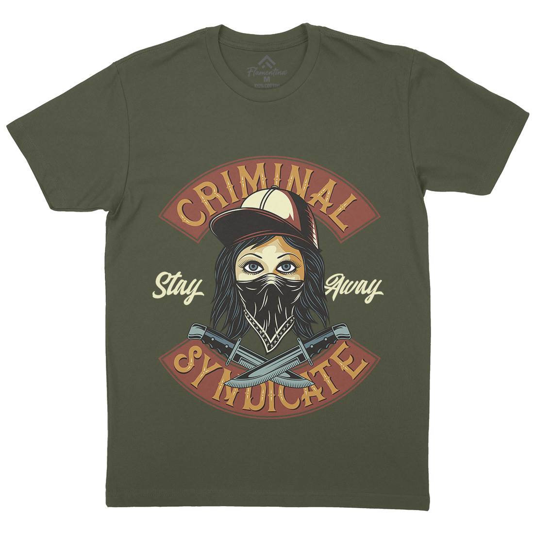 Criminal Syndicate Mens Crew Neck T-Shirt Retro D921