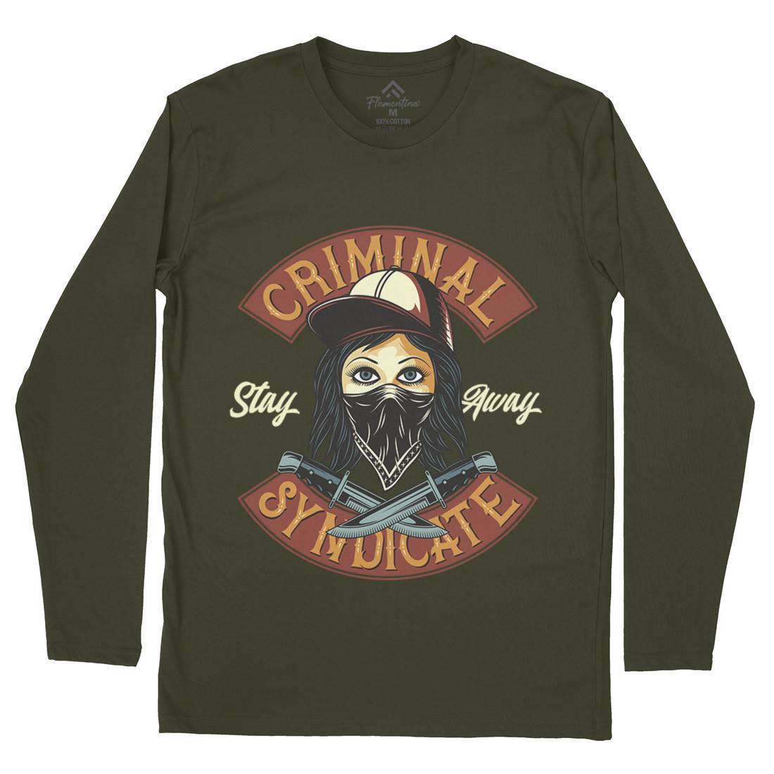 Criminal Syndicate Mens Long Sleeve T-Shirt Retro D921
