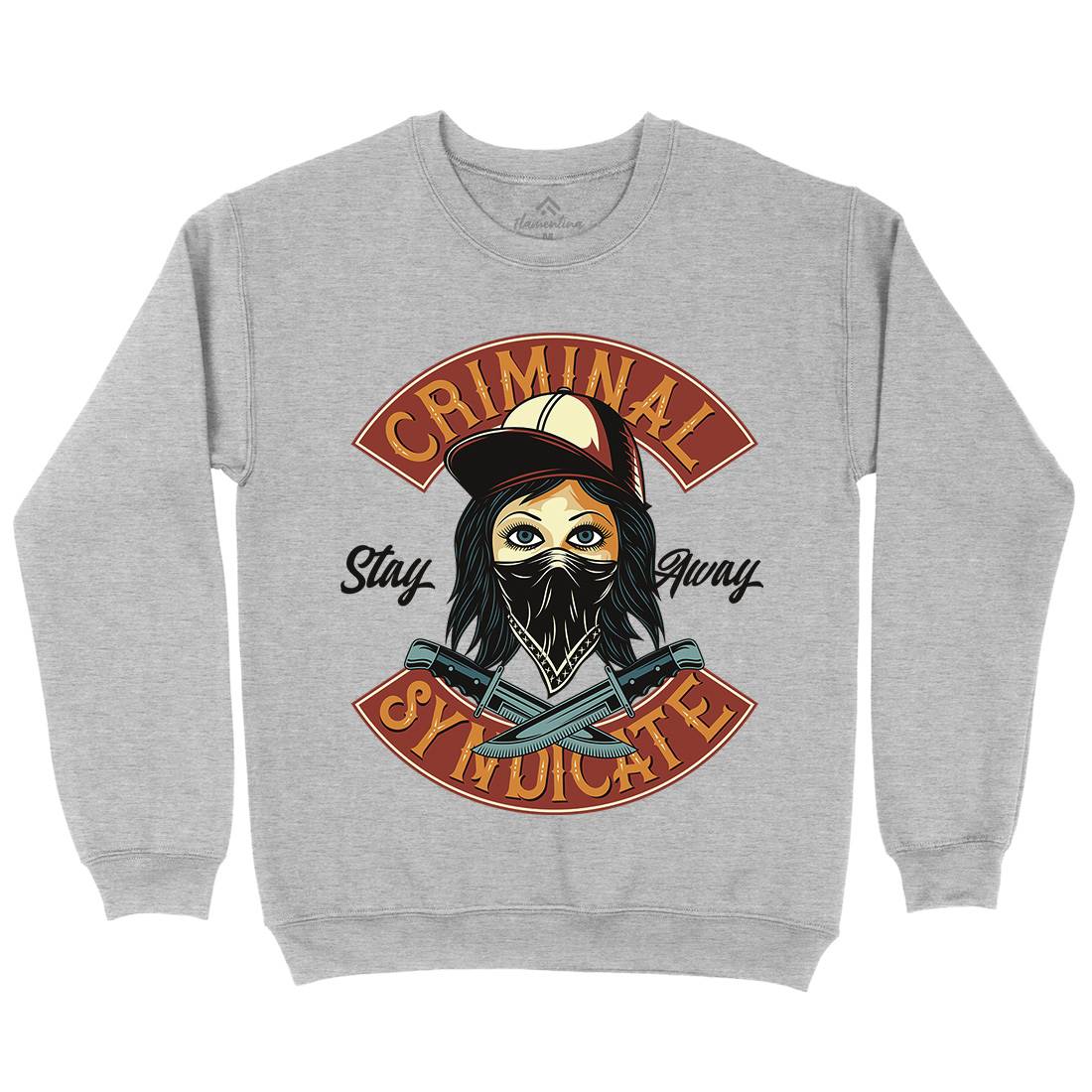 Criminal Syndicate Mens Crew Neck Sweatshirt Retro D921