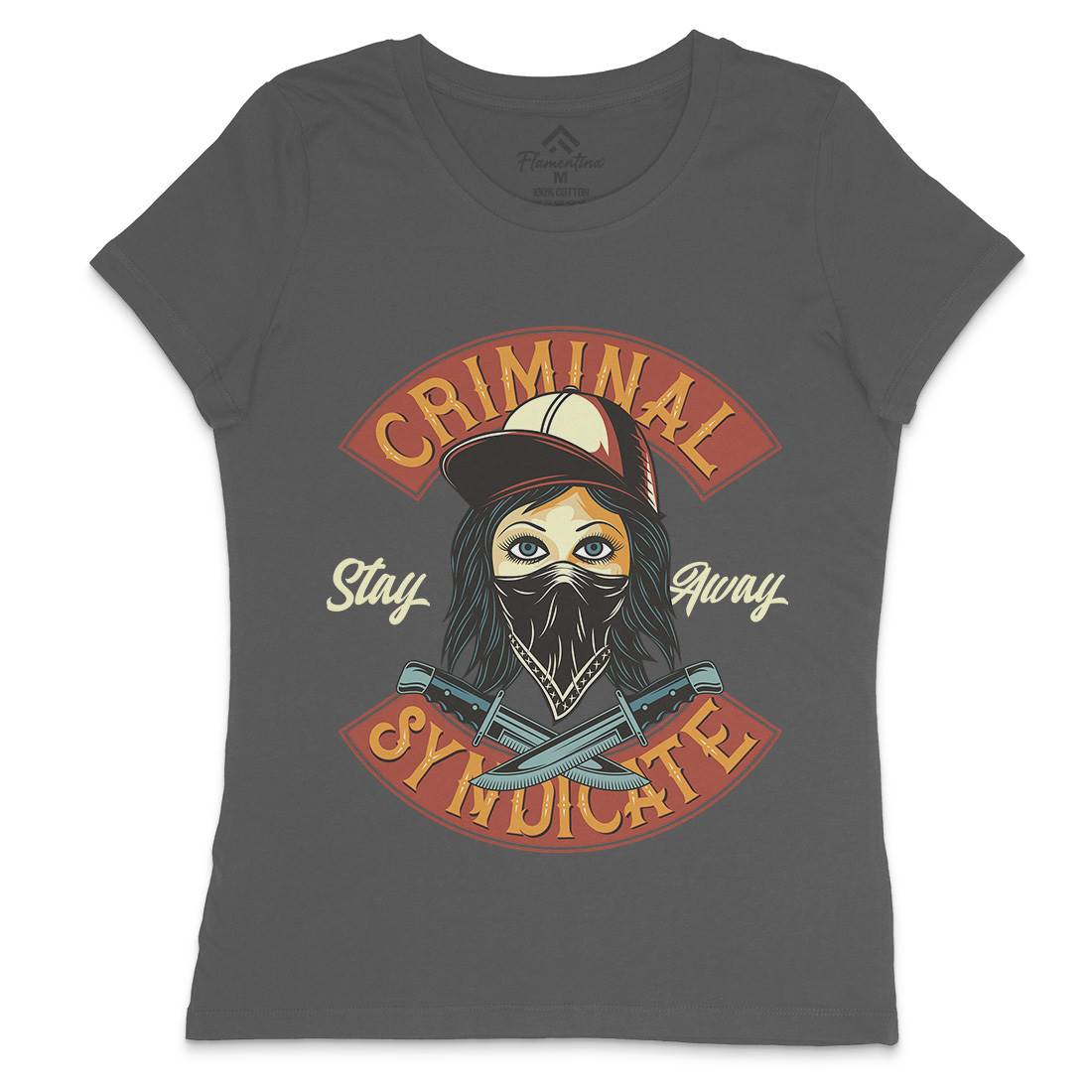 Criminal Syndicate Womens Crew Neck T-Shirt Retro D921