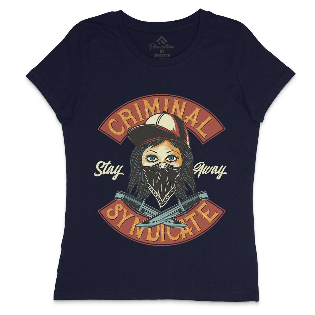 Criminal Syndicate Womens Crew Neck T-Shirt Retro D921