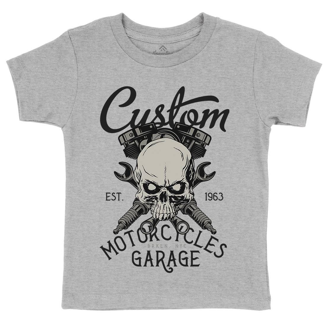 Custom Kids Organic Crew Neck T-Shirt Motorcycles D922