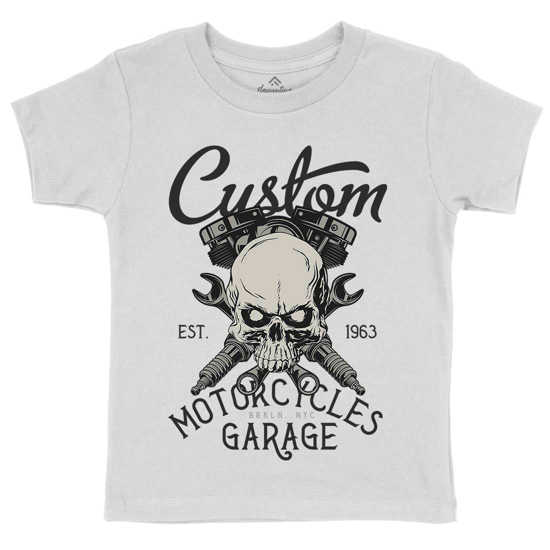 Custom Kids Organic Crew Neck T-Shirt Motorcycles D922