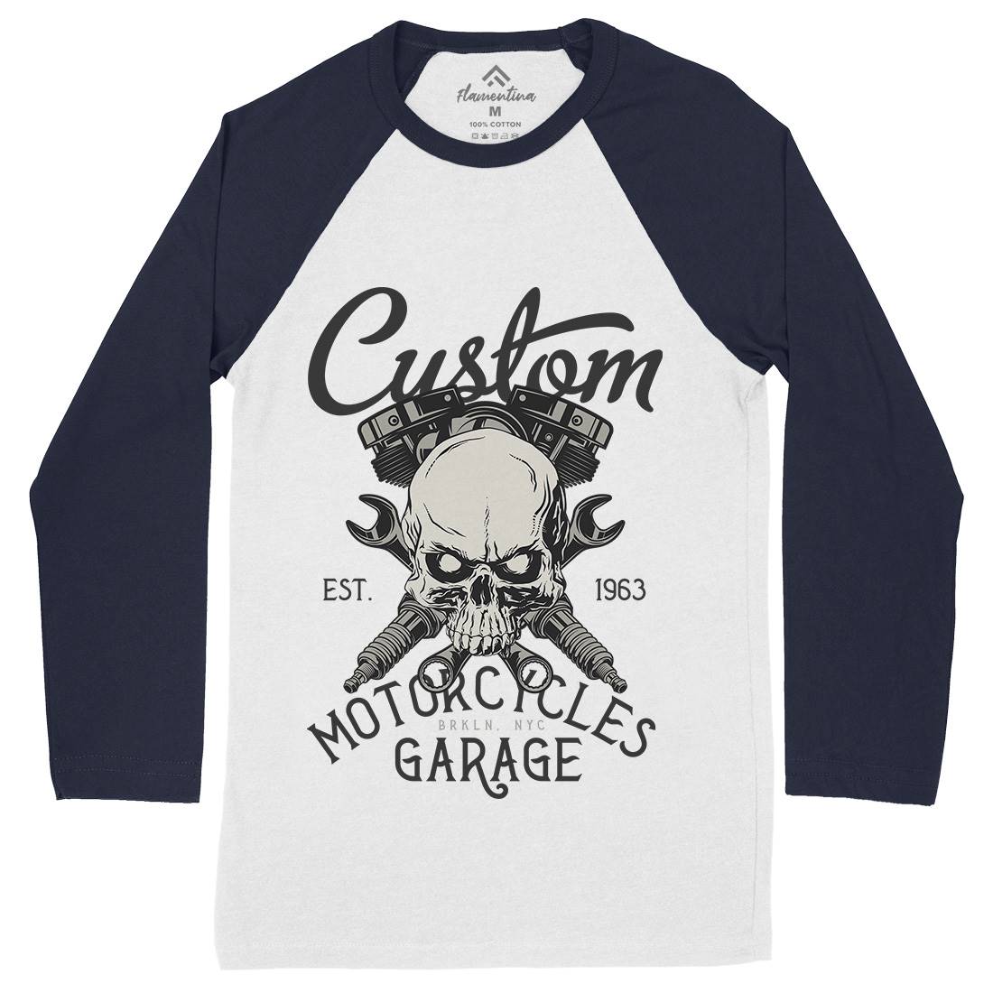 Custom Mens Long Sleeve Baseball T-Shirt Motorcycles D922