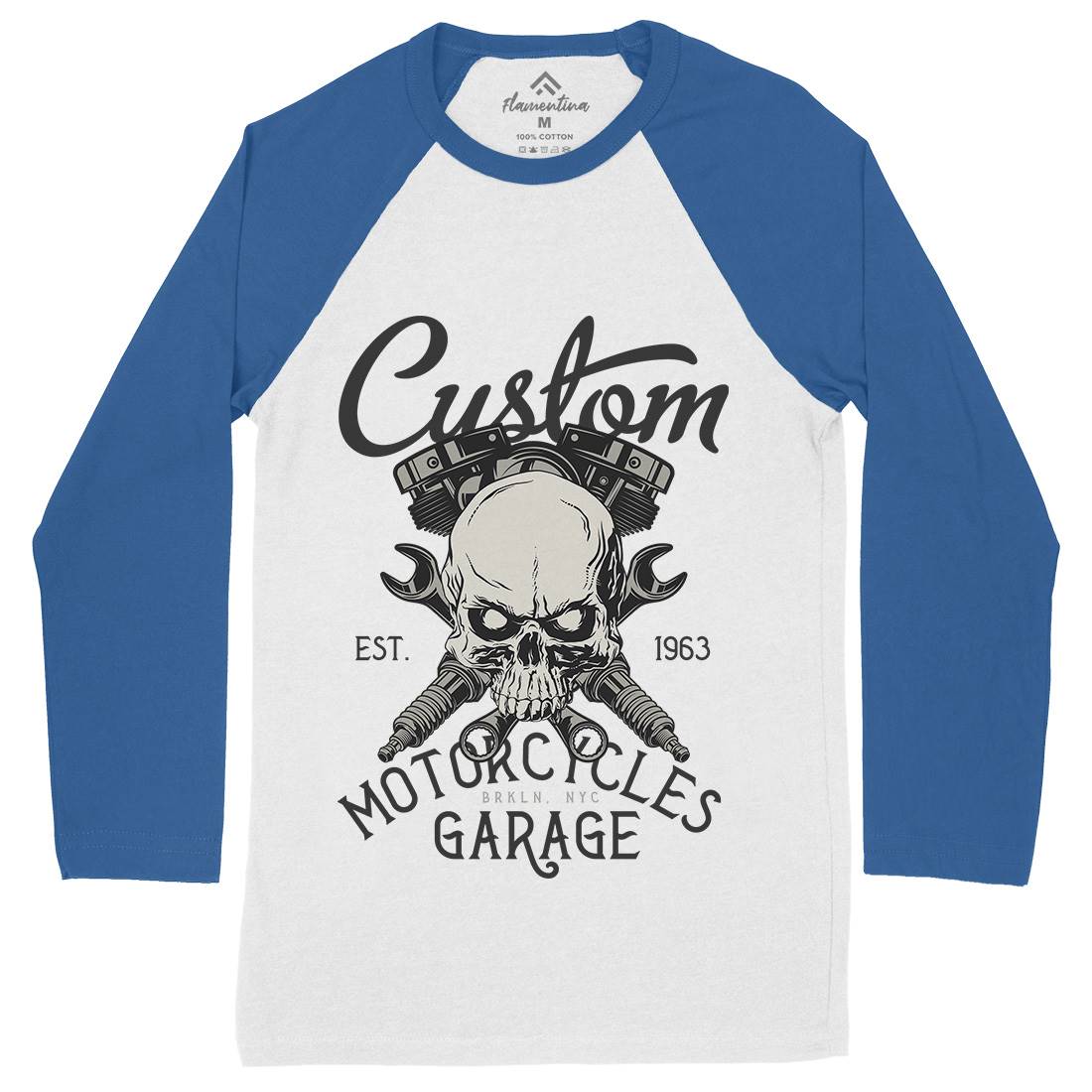 Custom Mens Long Sleeve Baseball T-Shirt Motorcycles D922