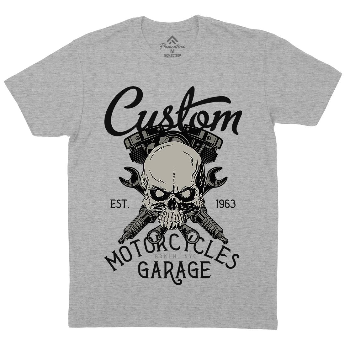 Custom Mens Organic Crew Neck T-Shirt Motorcycles D922