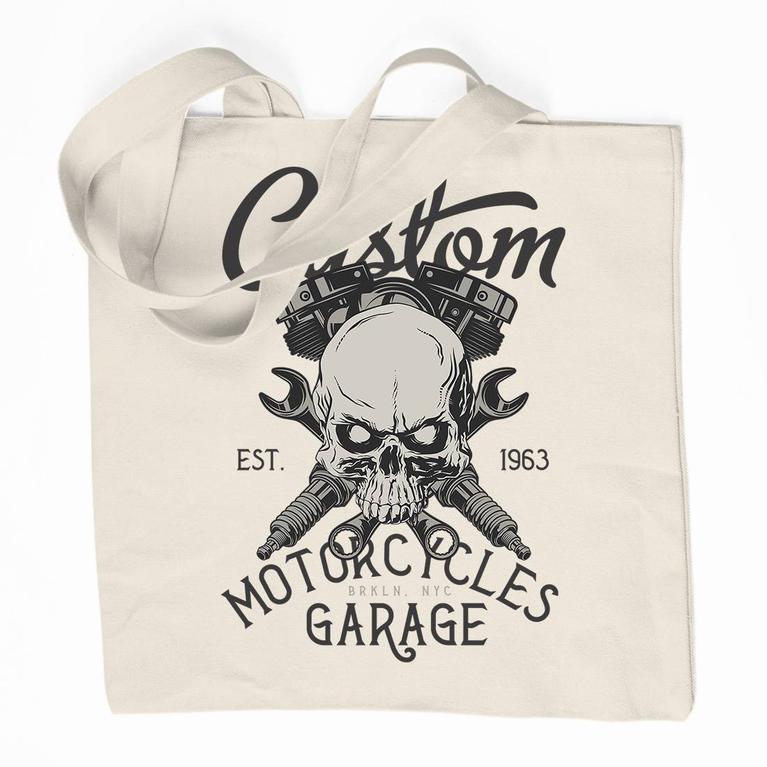 Custom Organic Premium Cotton Tote Bag Motorcycles D922