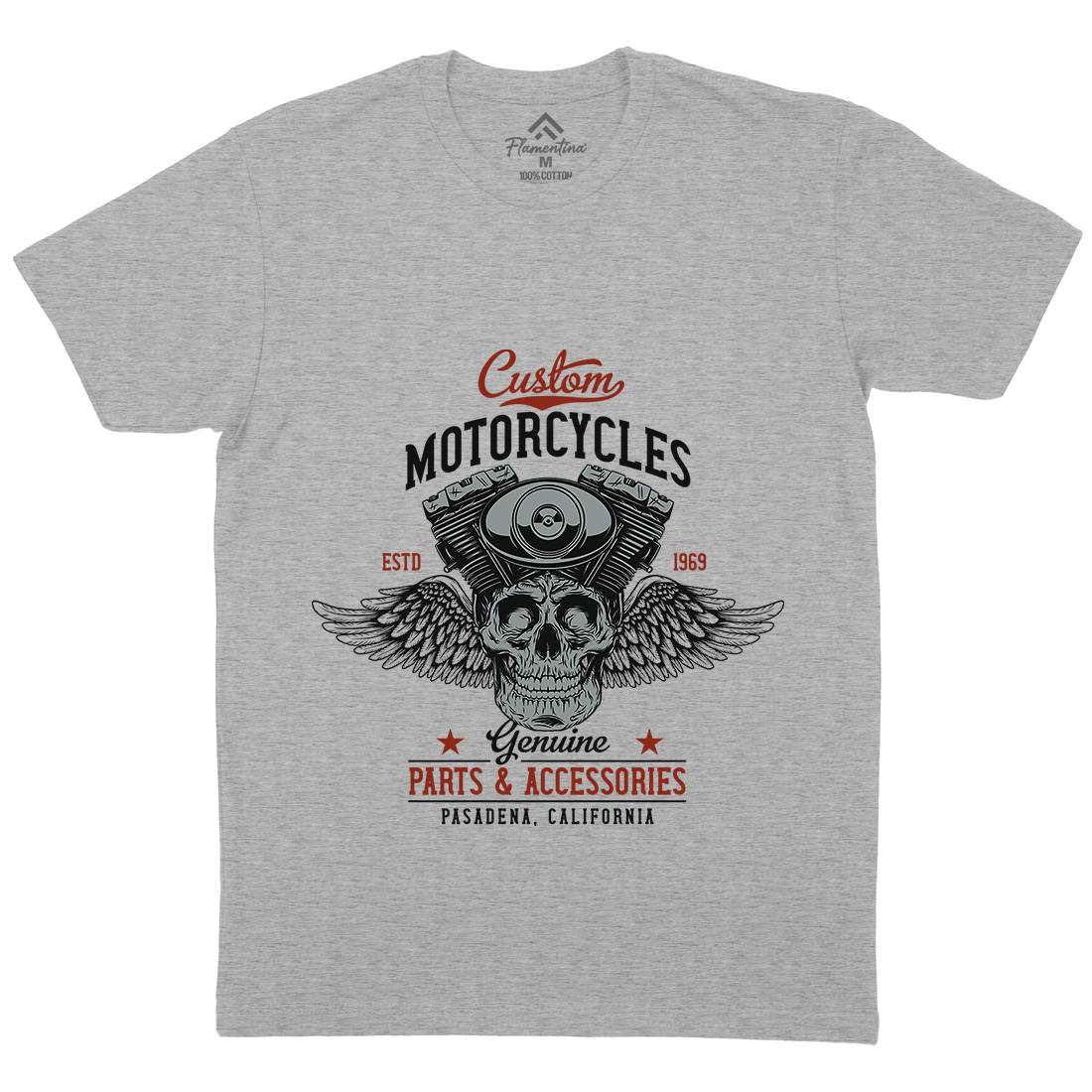 Custom Engine Mens Crew Neck T-Shirt Motorcycles D923